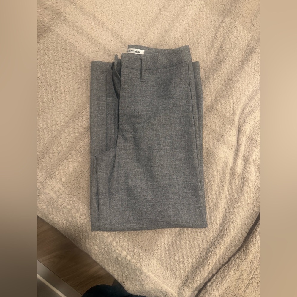 Reformation Deadstock Gray Wool Blend Wide Leg Pants, Size 0